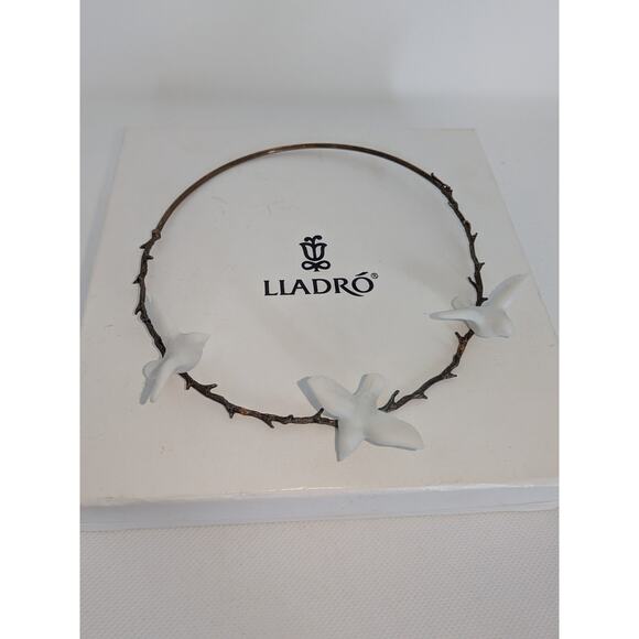 Lladro 01010068 MAGIC FOREST CHOKER #0068 16.5" White 3 Birds on Branch Necklace - Picture 4 of 8
